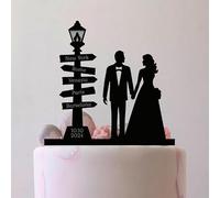 Travel Wedding Cake Topper, Travel The World Destination Personalized Theme Engaged, 6-7.8 Inch For Party Cake, Lover, Newlyweds