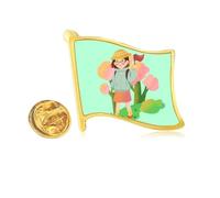 Travel Wizzard Pathfinding Guide Excursion Golden Metal Flag Lapel Pin Badge