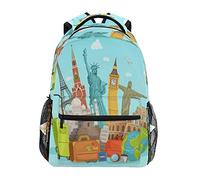Travel World Landmarks Paris Backpack School Bookbag Travel Shoulder Laptop Bag for Womens Mens