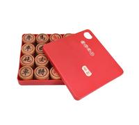 Travel Xiangqi Chess Set - Portable Traditional Chinese Game for 2 Players with Wenge Pieces and Leather Board