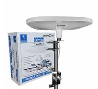 TRAVELAIR-II Omnidirectional Amplified Digital HD TV Aerial 32dB High Gain Booster. Freeview UHF FM DAB. 12/24V or 240V For Motorhome HGV Truck Caravan Boat Camping by Unispectra®