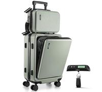 TravelArim 22 Inch Carry On Luggage 22x14x9 Airline Approved, Small Carry On Suitcase, Hard-shell Carry-on Luggage with Wheels, Durable Sage Green Luggage Carry-On with Cosmetic Case and Luggage Scale