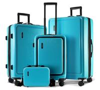 TRAVELARIM Luggage Sets, Teal, 4 Piece Set (20/24/28), 4 Piece Set Luggage Set