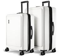 TRAVELARIM Non-Expandable, White, Medium 24-Inch Checked, 24 Inch Luggage