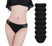 Travelcare 8 Packs Knickers For Women Sexy Lace Sterilised Underwear Ladies Briefs Panties Multipack Individually Wrapped Open And Ready To Wear (UK, Alpha, S, Regular, Regular, Black)