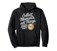 Traveler Collect Moments Not Things Passport Stamps World Pullover Hoodie