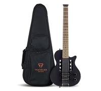 Traveler Guitar EG-1 Blackout Matte Black Electric Guitar | Small Electric Guitar with Headphone Amp | Full 24 3/4" Scale Travel Guitar | Portable Mini Guitar | Headless Guitar with Custom Gig Bag