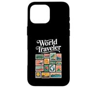 Traveler Vintage Postage Stamp Travel Case for iPhone 16 Pro Max