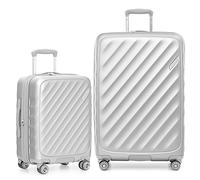 Traveler's Choice Elm Expandable Spinner Luggage Set, Matte Silver, 2 Piece Set, Elm Expandable Spinner Luggage Set