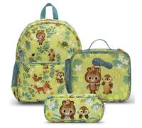 Traveler's Choice Kids JoJo the Bear's School Adventure, Jungle, Set (Backpack, Pencil Case, Lunch Box), Kids Jojo the Bear's School Adventure