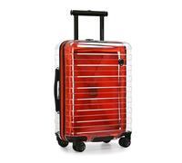 Traveler's Choice Millennial II Transparent Carry-On 22" Hardside Spinner Luggage, Red, 4-Wheel Spinner, TSA Lock, Patented Dual Cyclone Wheels