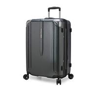 Traveler's Choice New London II Hardside Expandable Spinner Luggage, Gray, Checked-Medium 26-Inch