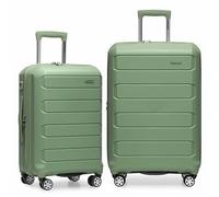 Traveler's Choice Pagosa Indestructible Hardshell Expandable Spinner Luggage, Green, 22" Carry-on, Pagosa Indestructible Hardshell Expandable Spinner Luggage