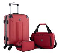 Travelers Club Chicago Hardside Expandable Spinner Luggages, Red, 3 Piece Set, Chicago Hardside Expandable Spinner Luggages