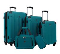 Travelers Club Chicago Hardside Expandable Spinner Luggages, Teal, 5 Piece Set, Chicago Hardside Expandable Spinner Luggage
