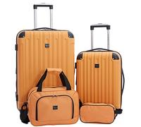 Travelers Club Midtown Hardside 4-Piece Luggage Set, Butterscotch