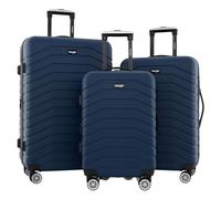 Travelers Club Tahoe 3 Piece Spinner Luggage Set, Poseidon Blue, 20 x 12 x 18.5 inches, Tahoe 3 Piece Spinner Luggage Set