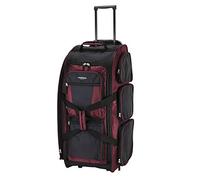 Travelers Club Xpedition 30 Inch Multi-Pocket Upright Rolling Duffel Bag, Crimson Red, 30" Suitcase, Xpedition 30 Inch Multi-Pocket Upright Rolling Duffel Bag