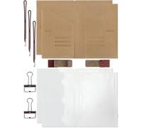 Travelers Notebook Accessories Kit Includes Kraft File Folder, PVC Zipper Case, Pen Holder, Binder Clip & Elastic Bands - Travel Journal Organizer Supplies for Journaling-2 Sets