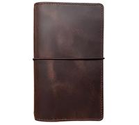 Travelers Notebook Cover with Inner Pockets, Card Slots and Pen Holder, Standard Size, Dark Brown