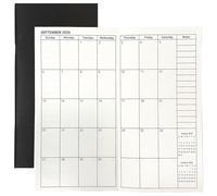 Travelers Notebook Inserts Jan 2026 - Dec 2027, Monthly Calendar Planner for 2 Years, Important Dates & Line & Dotted, 100gsm Paper, Regular Size Journal, 8.3'' x 4.25 '' Black