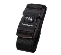 TravelHawk Suitcase Strap, Black, Suitcase Strap with Combination Lock, Suitcase Strap with Lock, TSA Lock Suitcase Strap for Hand Luggage, Luggage Strap, Suitcase Straps, Luggage Strap