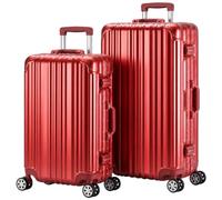 Travelhouse London T1169 Hard Shell Trolley Suitcase with Aluminium Frame in Various Sizes and Colours, red, Koffer-Set (S+M), Luggage Set