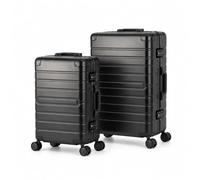Travelhouse Oslo T6005 Aluminium Travel Suitcase in Various Sizes and Colours, Obsidian Black, Handgepäck & Mittlerer Koffer Set,