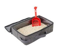 Traveling Cat Litter Box | Portable Cat Travel Litter Box With Zipped Lid - Foldable No Leakage Water Resistant Cats Litter Box With A Scoop For Hotels