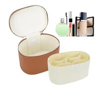 Traveling Makeup Bag - PU Leather Cosmetic Organizer, Waterproof Toiletry Case, Portable Zipper Pouch | Compact Great Multifunction Vanity Tote for Girls Jewelry Beach Train Car Travel Packing