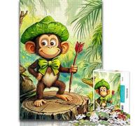 Traveling Monkey JigsawPuzzle 1000 Pieces for Teenagers,Challenging To Complete But Fun And Humorous Birthday Present,Gifts,Wall Art (38x26cm)