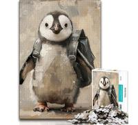 Traveling Penguin 1000 Piece Jigsaw Puzzles for Teenagers Gifts,Stress Reliever Difficult Challenge Enhance Love between Couples 50x75cm