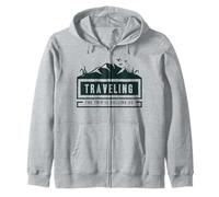 Traveling The Trip Is Calling Us Adventure Badge Zip Hoodie