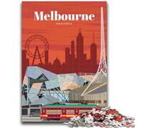 Traveling to Melbourne Jigsaw Puzzles for Teenagers 1000 Pieces, Perfect for Game Nights, Colorful Toy for Home Gift 1000pcs (26x38cm)