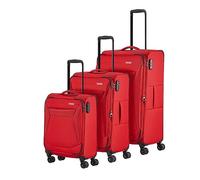 travelite 4-wheel suitcase set soft shell, sizes L/M/S, series CHIOS trolley set in timeless look, hand luggage complies with IATA boarding baggage dimensions