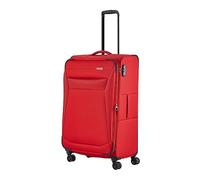 travelite 4-wheel suitcase size L soft shell, luggage series CHIOS with stretch pleat + edge protection, trolley in timeless look, 78 cm, 90 - 97 liters