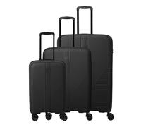 Travelite Air Stripe 4 wheels Suitcase set 3-piece with expansion pleat black