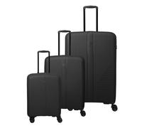 Travelite Air Stripe 4 wheels Suitcase set 3-piece with expansion pleat black