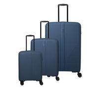 Travelite Air Stripe 4 wheels Suitcase set 3-piece with expansion pleat blue