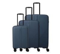Travelite Air Stripe 4 wheels Suitcase set 3-piece with expansion pleat blue
