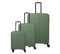 Travelite Air Stripe 4 wheels Suitcase set 3-piece with expansion pleat green