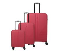 Travelite Air Stripe 4 wheels Suitcase set 3-piece with expansion pleat red