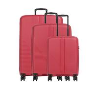 Travelite Air Stripe 4 wheels Suitcase set 3-piece with expansion pleat red