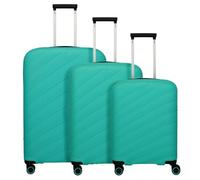 Travelite Burano 4 wheels Suitcase set 3-piece with expansion pleat green