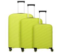 Travelite Burano 4 wheels Suitcase set 3-piece with expansion pleat green