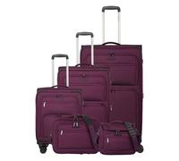 Travelite Cubis Soft Luggage Trolley Set, Trolley Set L/M/S, Berry, Trolley Set L/M/S, Soft Luggage Trolley Set