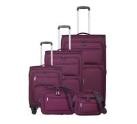 Travelite Cubis Soft Luggage Trolley Set, Trolley Set L/M/S, Berry, Trolley Set L/M/S, Soft Luggage Trolley Set