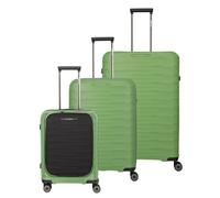 Travelite Mooby 4 wheels Suitcase set 3-piece with expansion pleat green