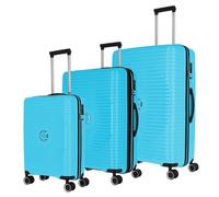 Travelite Orbita 4 wheels Suitcase set 3-piece with expansion pleat blue