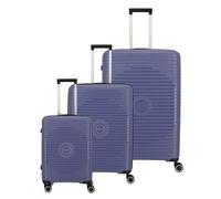 Travelite Orbita 4 wheels Suitcase set 3-piece with expansion pleat blue